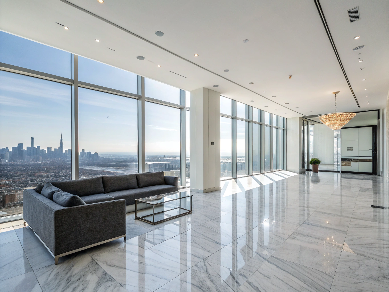 Modern architectural interior with high-end finishes